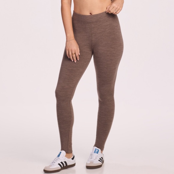 Woolx Pants - WOOLX Stella Cold Weather Wool Blend Leggings Brown Tan